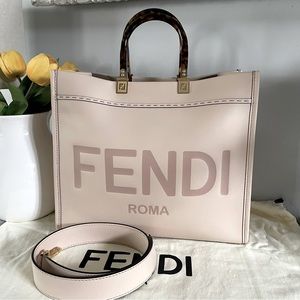LIKE NEW Fendi Sunshine Medium Shopper Tote with Strap